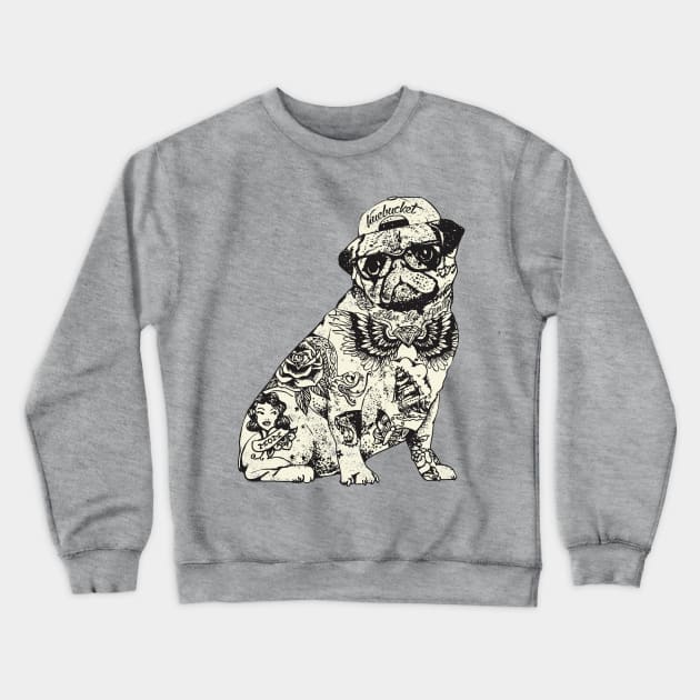 pug tattoo Crewneck Sweatshirt by huebucket